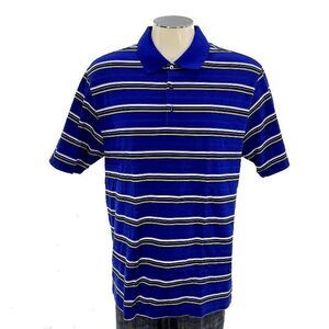 Tiger Woods Collection Nike Polo Shirt‎ L Stripe Golf Casual Mens